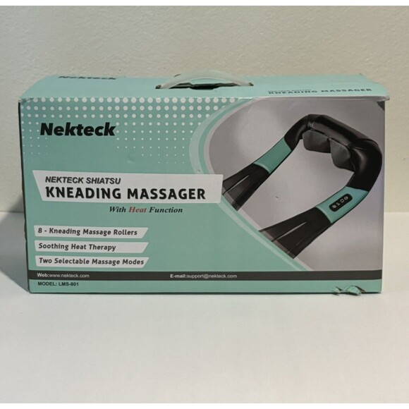 Nekteck Shiatsu LMS-801 Blue Black Corded Electric S Kneading Massager With Heat - Picture 1 of 8